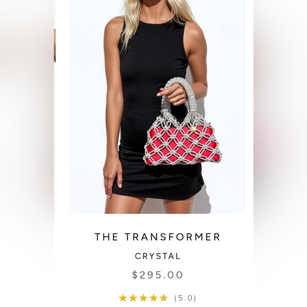 Rocknot Crystal Transformer With Scarlet Red Nylon Insert Purse
